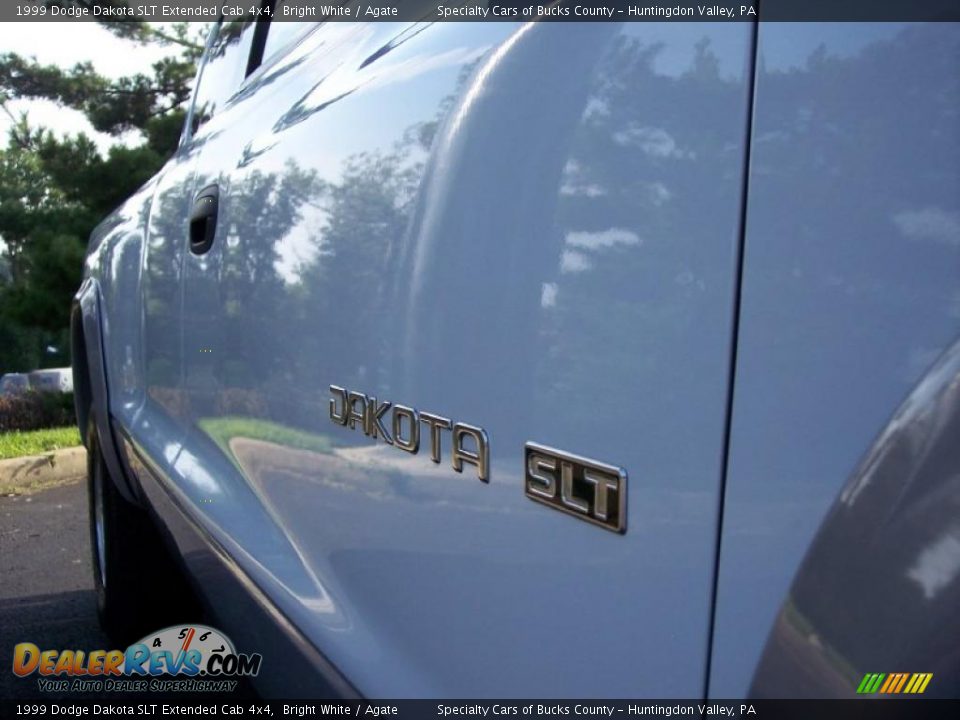 1999 Dodge Dakota SLT Extended Cab 4x4 Bright White / Agate Photo #27