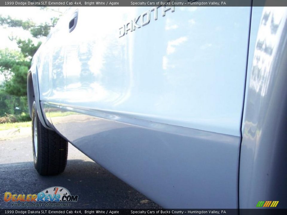 1999 Dodge Dakota SLT Extended Cab 4x4 Bright White / Agate Photo #28
