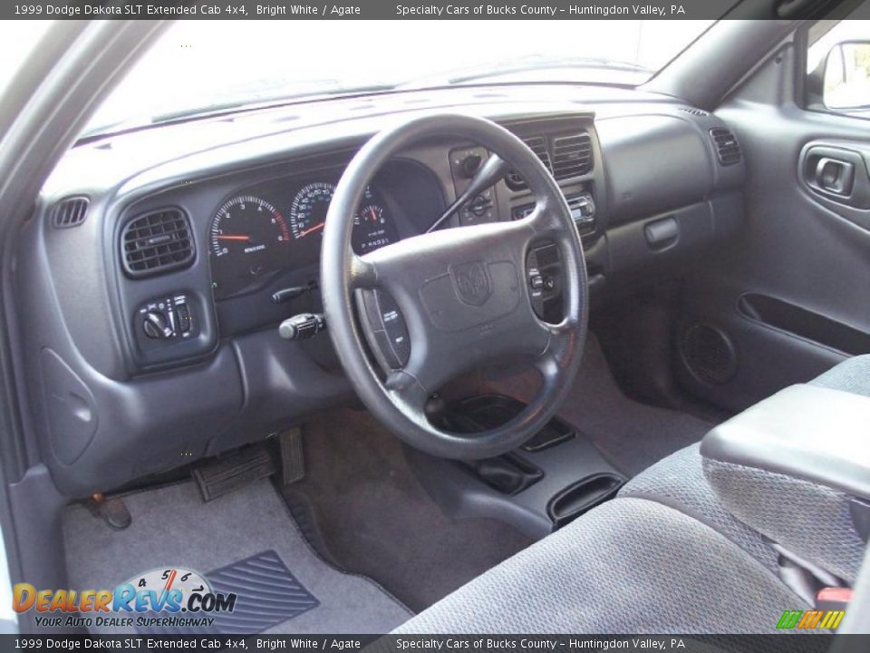 1999 Dodge Dakota SLT Extended Cab 4x4 Bright White / Agate Photo #31