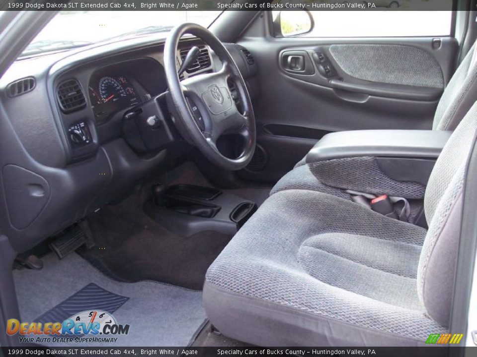 1999 Dodge Dakota SLT Extended Cab 4x4 Bright White / Agate Photo #32