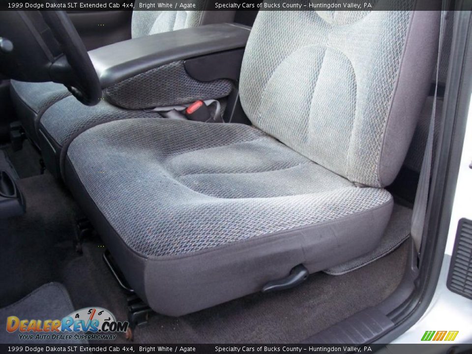 1999 Dodge Dakota SLT Extended Cab 4x4 Bright White / Agate Photo #35
