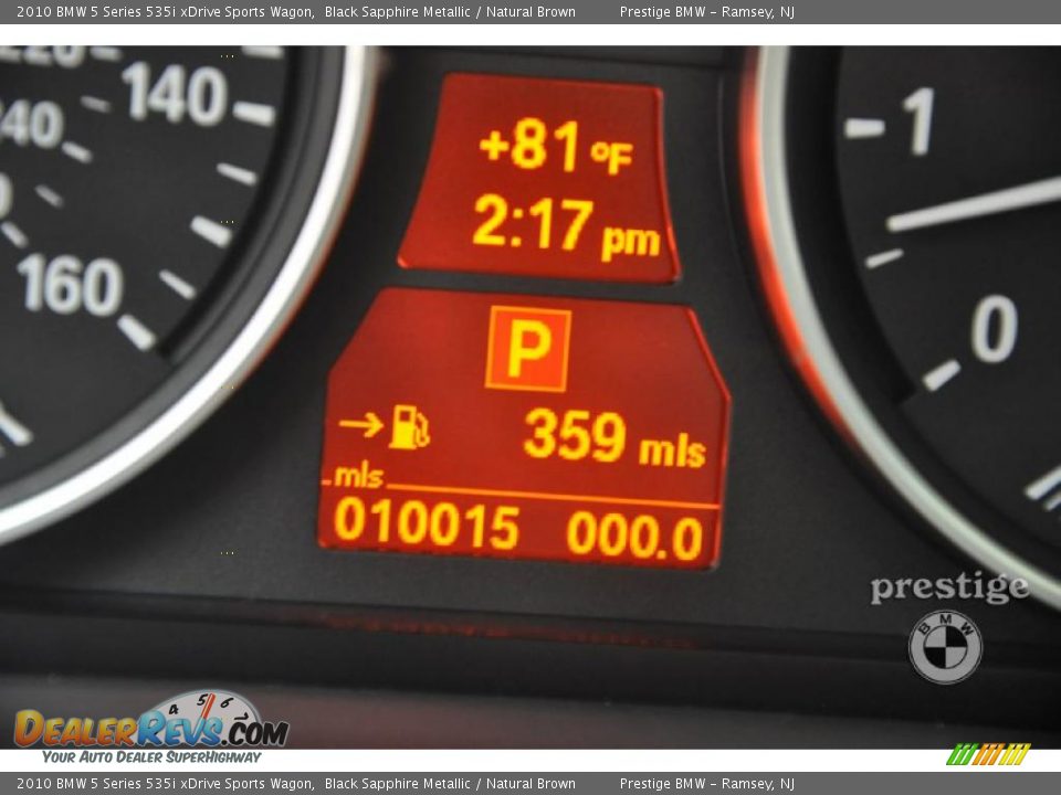 2010 BMW 5 Series 535i xDrive Sports Wagon Black Sapphire Metallic / Natural Brown Photo #18