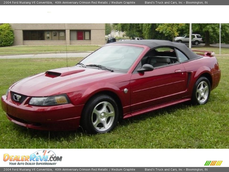 2004 Ford Mustang V6 Convertible 40th Anniversary Crimson Red Metallic / Medium Graphite Photo #1