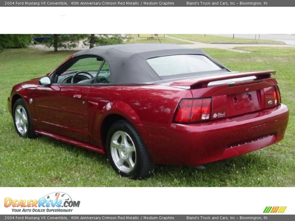 2004 Ford Mustang V6 Convertible 40th Anniversary Crimson Red Metallic / Medium Graphite Photo #3