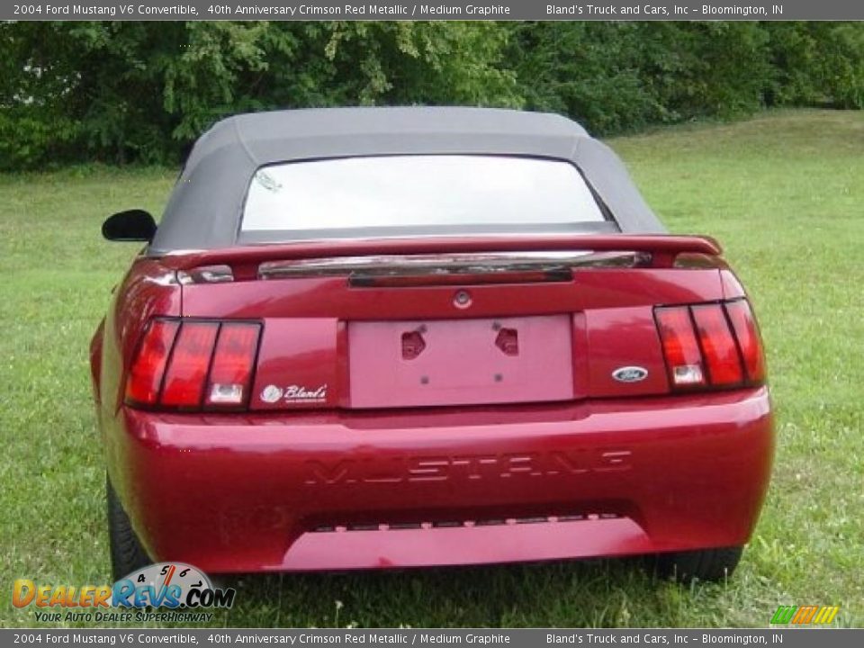 2004 Ford Mustang V6 Convertible 40th Anniversary Crimson Red Metallic / Medium Graphite Photo #4