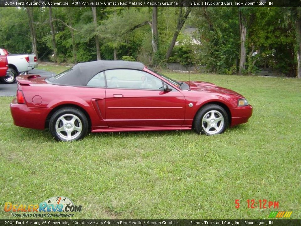 2004 Ford Mustang V6 Convertible 40th Anniversary Crimson Red Metallic / Medium Graphite Photo #6