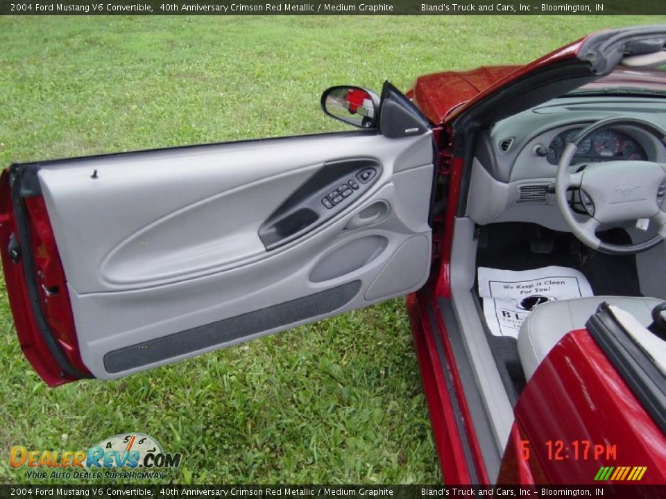 2004 Ford Mustang V6 Convertible 40th Anniversary Crimson Red Metallic / Medium Graphite Photo #11