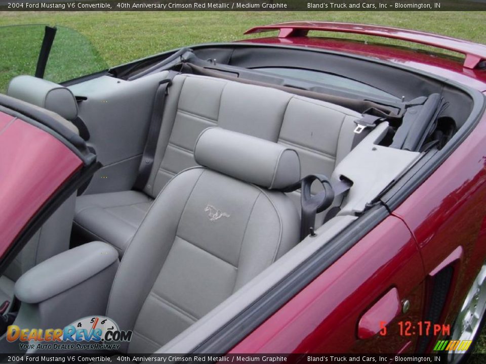 2004 Ford Mustang V6 Convertible 40th Anniversary Crimson Red Metallic / Medium Graphite Photo #12