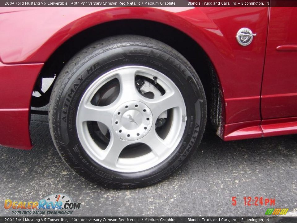 2004 Ford Mustang V6 Convertible 40th Anniversary Crimson Red Metallic / Medium Graphite Photo #15