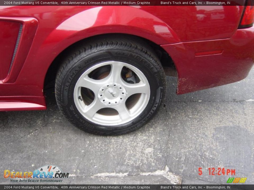 2004 Ford Mustang V6 Convertible 40th Anniversary Crimson Red Metallic / Medium Graphite Photo #17