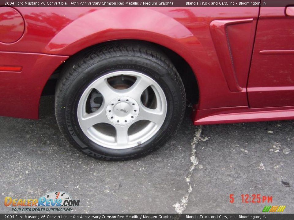 2004 Ford Mustang V6 Convertible 40th Anniversary Crimson Red Metallic / Medium Graphite Photo #19