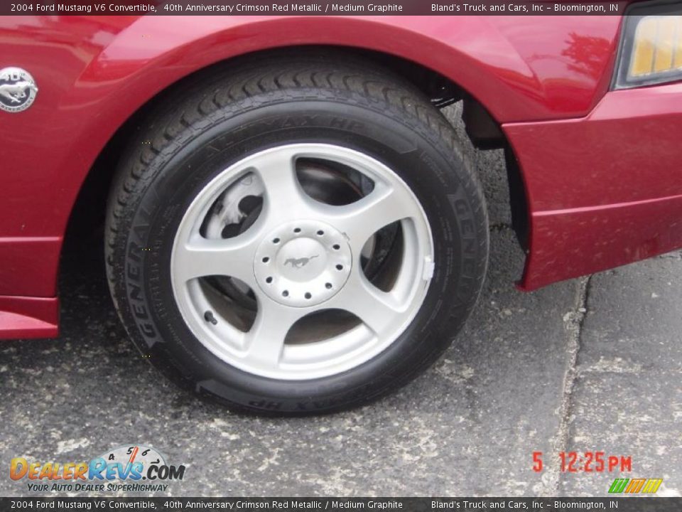 2004 Ford Mustang V6 Convertible 40th Anniversary Crimson Red Metallic / Medium Graphite Photo #21