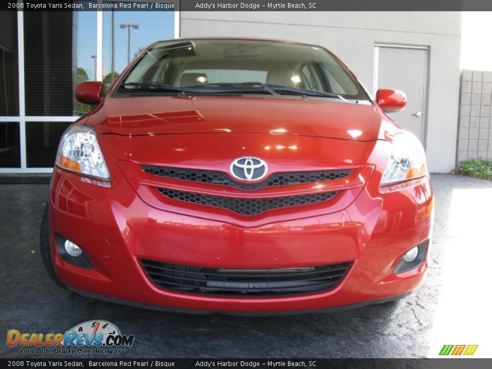 2008 Toyota Yaris Sedan Barcelona Red Pearl / Bisque Photo #3