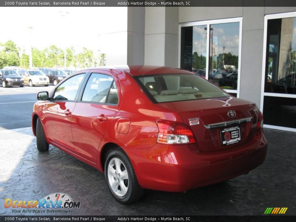 2008 Toyota Yaris Sedan Barcelona Red Pearl / Bisque Photo #5