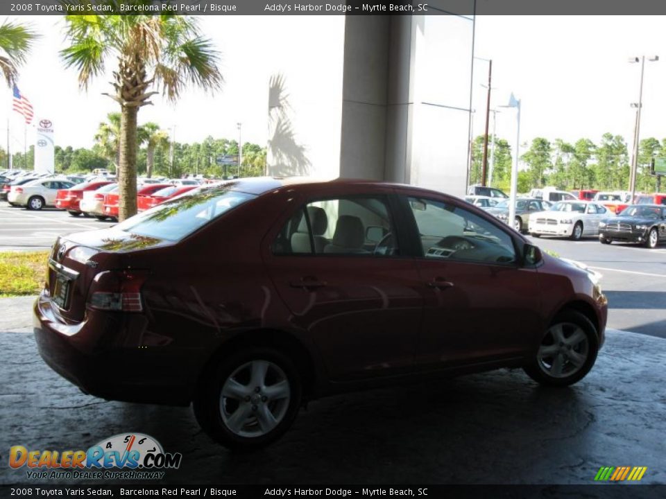2008 Toyota Yaris Sedan Barcelona Red Pearl / Bisque Photo #6