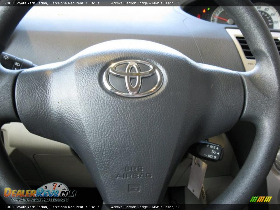 2008 Toyota Yaris Sedan Barcelona Red Pearl / Bisque Photo #19