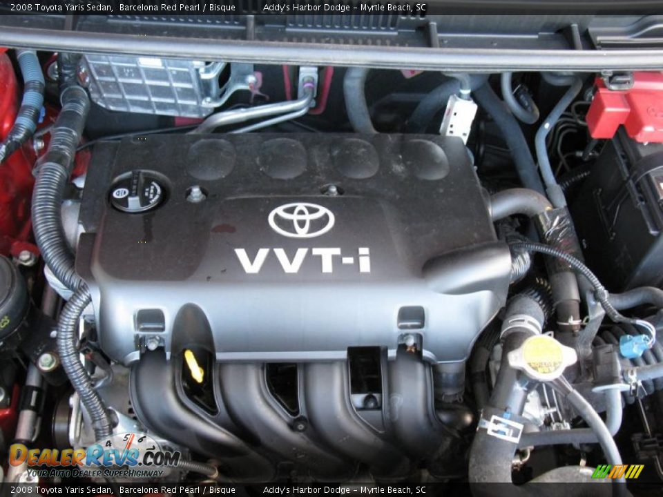 2008 Toyota Yaris Sedan Barcelona Red Pearl / Bisque Photo #25