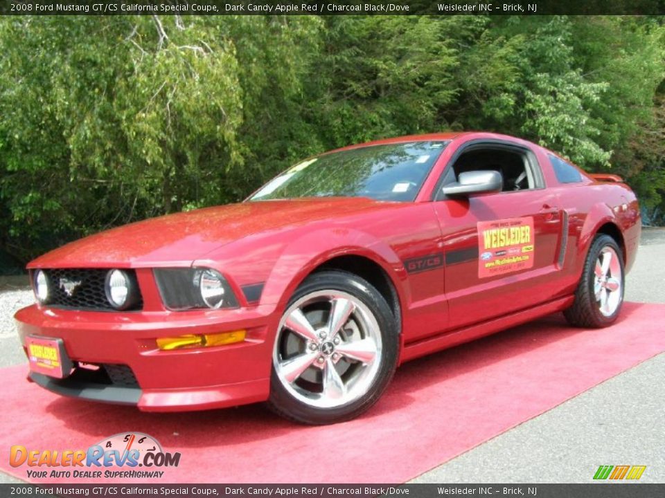 2008 Ford Mustang GT/CS California Special Coupe Dark Candy Apple Red / Charcoal Black/Dove Photo #3