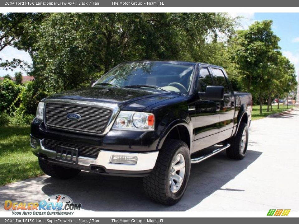 2004 Ford F150 Lariat SuperCrew 4x4 Black / Tan Photo #1