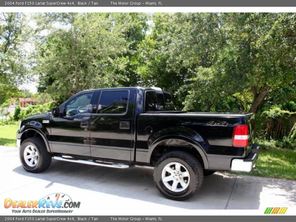 2004 Ford F150 Lariat SuperCrew 4x4 Black / Tan Photo #5