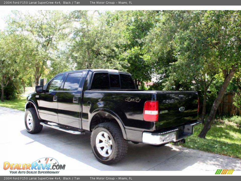 2004 Ford F150 Lariat SuperCrew 4x4 Black / Tan Photo #6