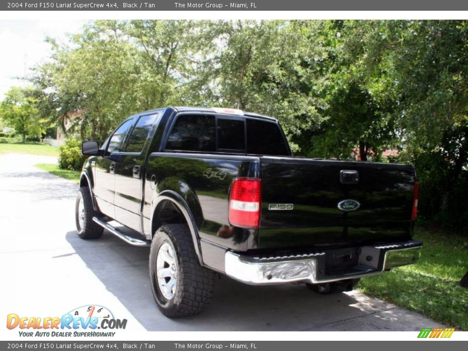 2004 Ford F150 Lariat SuperCrew 4x4 Black / Tan Photo #7