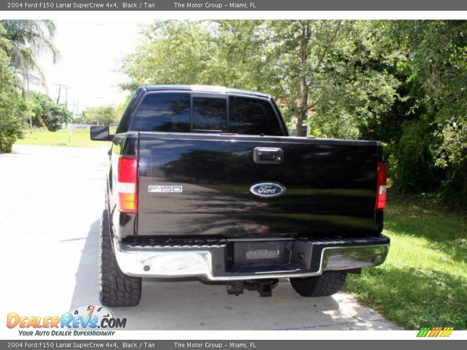 2004 Ford F150 Lariat SuperCrew 4x4 Black / Tan Photo #8