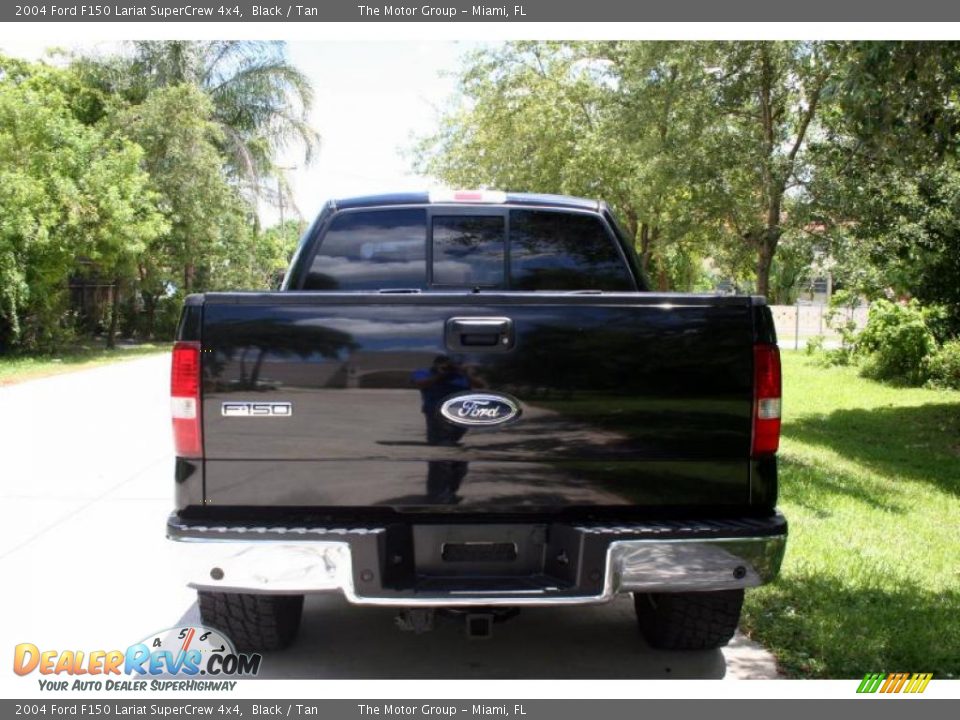 2004 Ford F150 Lariat SuperCrew 4x4 Black / Tan Photo #9