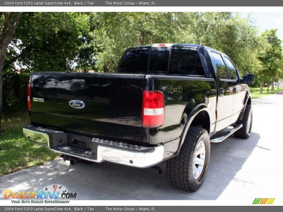 2004 Ford F150 Lariat SuperCrew 4x4 Black / Tan Photo #10