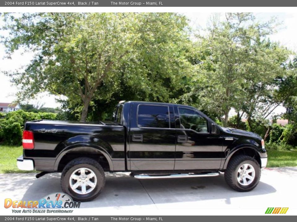 2004 Ford F150 Lariat SuperCrew 4x4 Black / Tan Photo #12