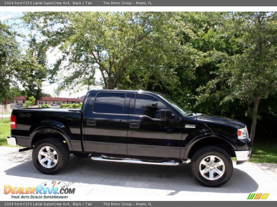 2004 Ford F150 Lariat SuperCrew 4x4 Black / Tan Photo #13