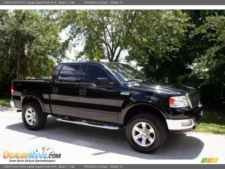 2004 Ford F150 Lariat SuperCrew 4x4 Black / Tan Photo #14