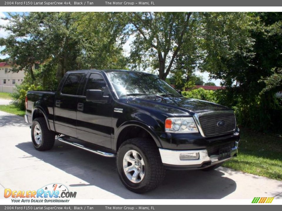 2004 Ford F150 Lariat SuperCrew 4x4 Black / Tan Photo #15