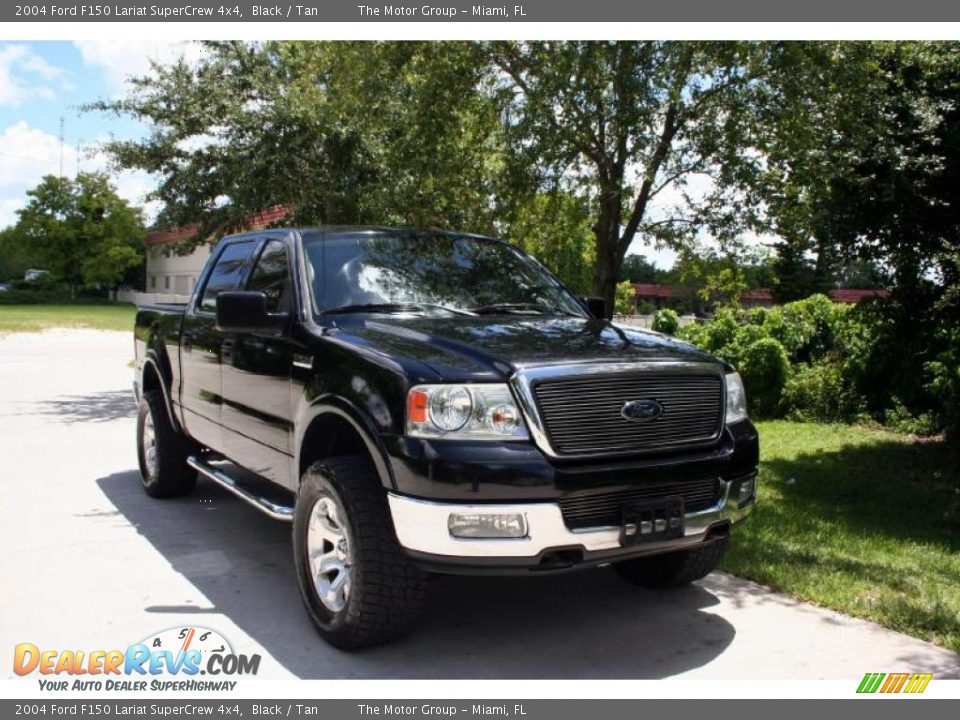 2004 Ford F150 Lariat SuperCrew 4x4 Black / Tan Photo #16