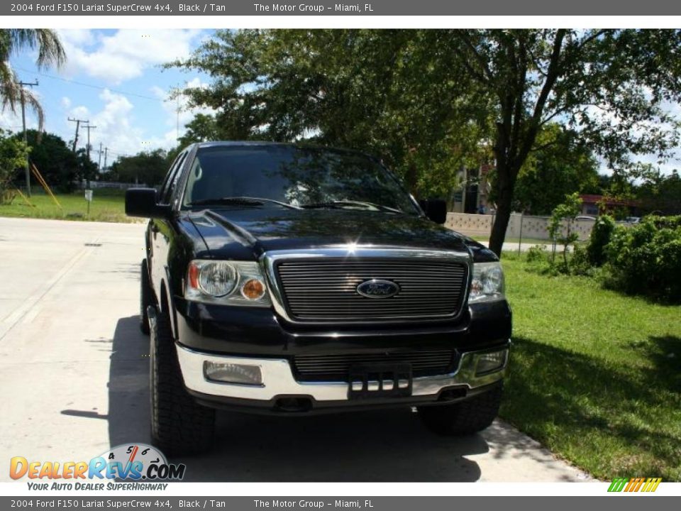 2004 Ford F150 Lariat SuperCrew 4x4 Black / Tan Photo #17