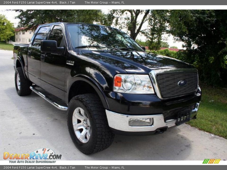 2004 Ford F150 Lariat SuperCrew 4x4 Black / Tan Photo #19