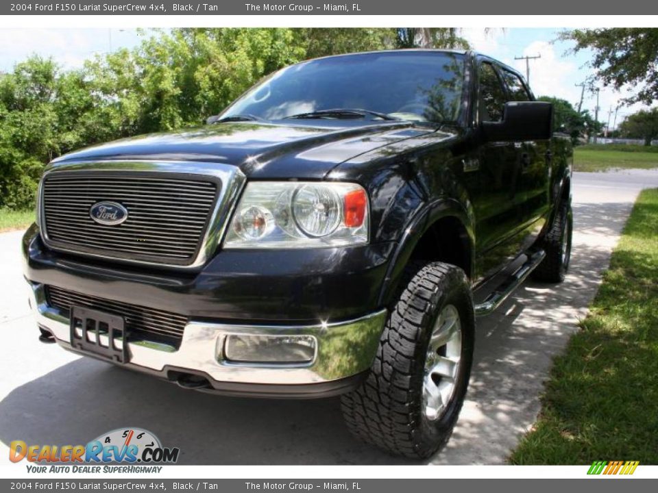 2004 Ford F150 Lariat SuperCrew 4x4 Black / Tan Photo #20