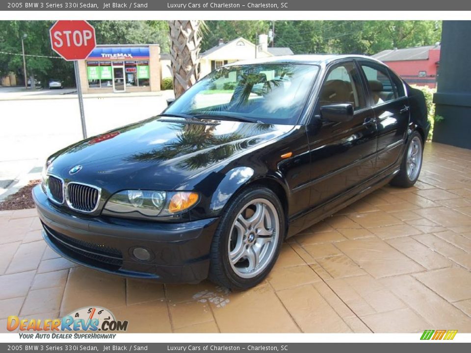 2005 BMW 3 Series 330i Sedan Jet Black / Sand Photo #7