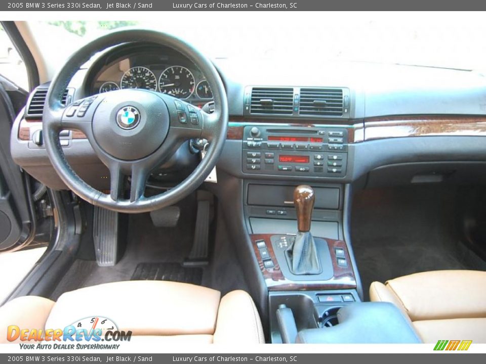 2005 BMW 3 Series 330i Sedan Jet Black / Sand Photo #8