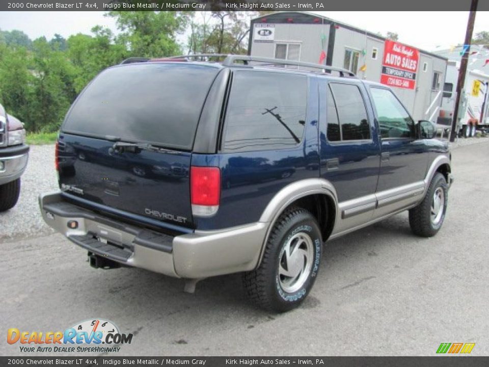 2000 Chevrolet Blazer LT 4x4 Indigo Blue Metallic / Medium Gray Photo #10