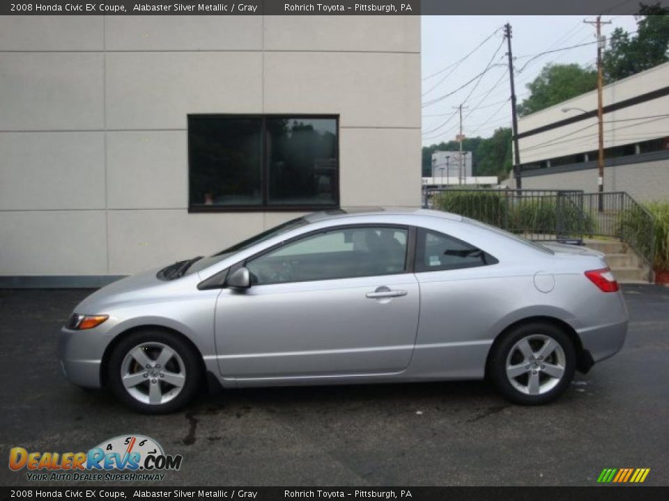 2008 Honda Civic EX Coupe Alabaster Silver Metallic / Gray Photo #1