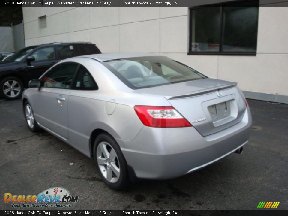 2008 Honda Civic EX Coupe Alabaster Silver Metallic / Gray Photo #2