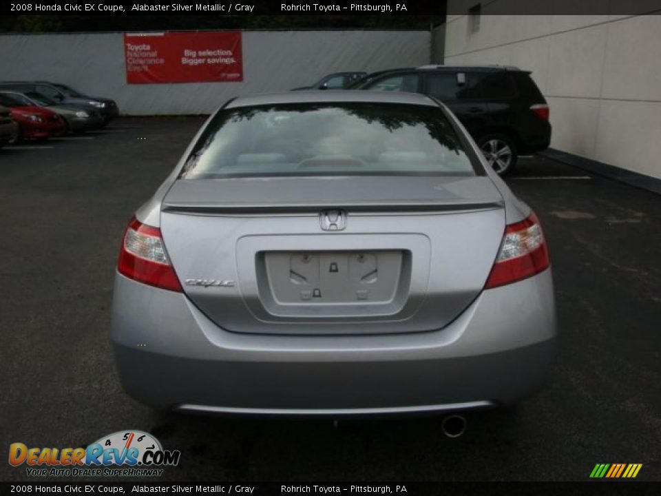 2008 Honda Civic EX Coupe Alabaster Silver Metallic / Gray Photo #3