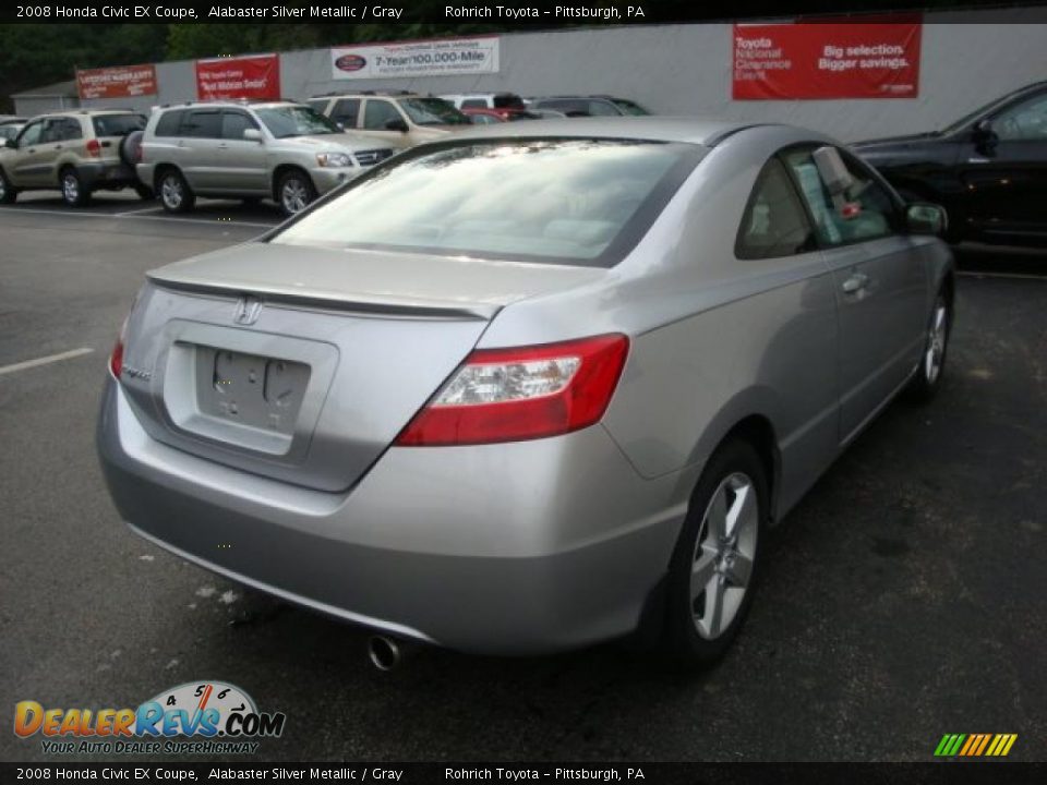 2008 Honda Civic EX Coupe Alabaster Silver Metallic / Gray Photo #4