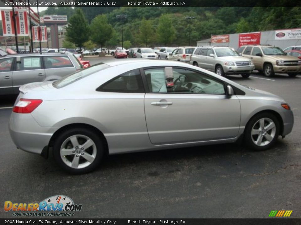 2008 Honda Civic EX Coupe Alabaster Silver Metallic / Gray Photo #5