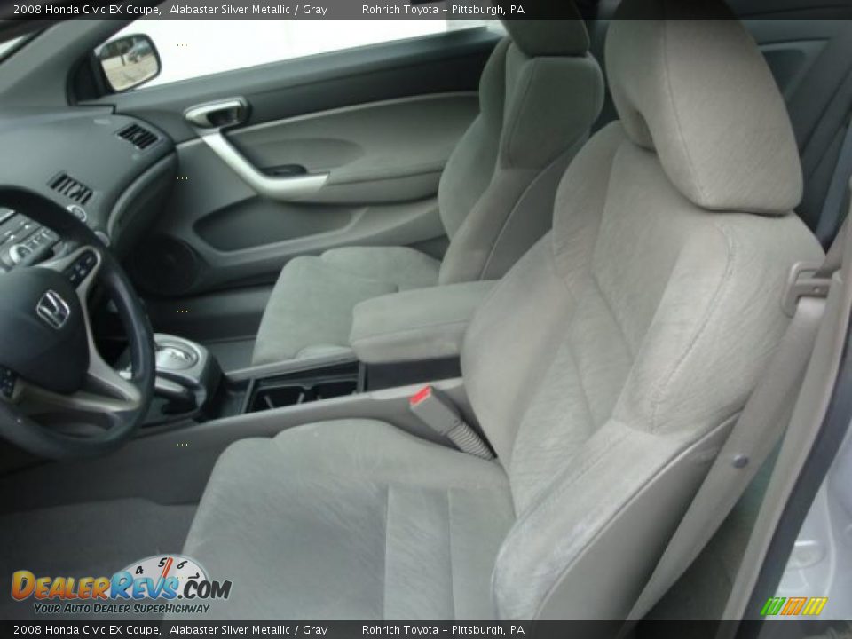 2008 Honda Civic EX Coupe Alabaster Silver Metallic / Gray Photo #7