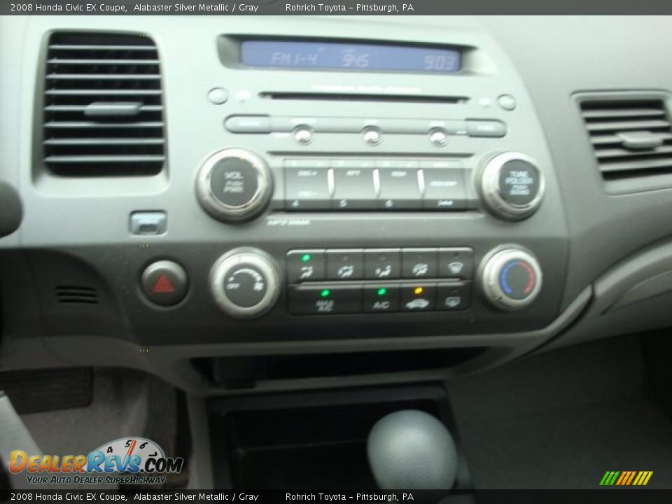 2008 Honda Civic EX Coupe Alabaster Silver Metallic / Gray Photo #9