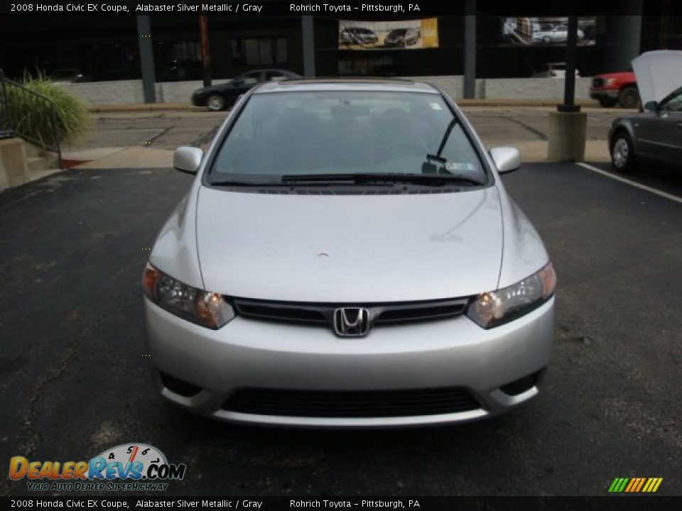2008 Honda Civic EX Coupe Alabaster Silver Metallic / Gray Photo #10