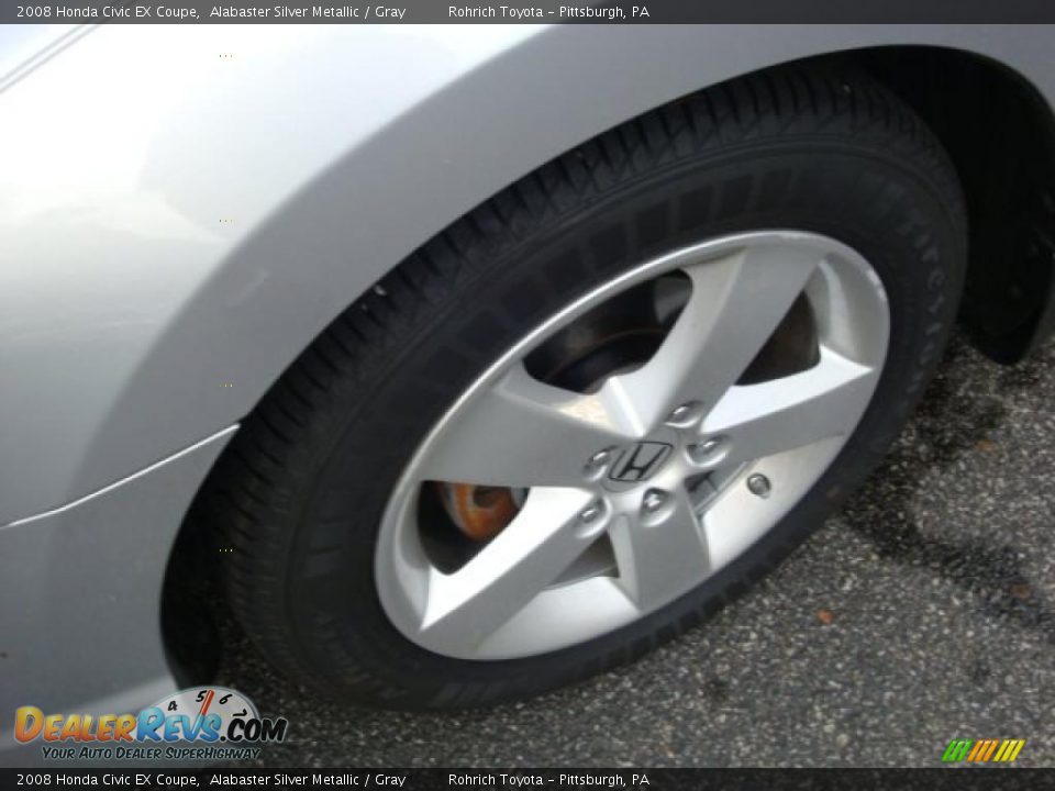 2008 Honda Civic EX Coupe Alabaster Silver Metallic / Gray Photo #12