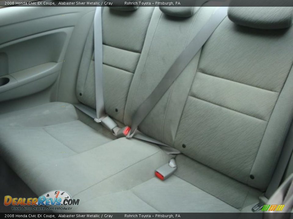 2008 Honda Civic EX Coupe Alabaster Silver Metallic / Gray Photo #13